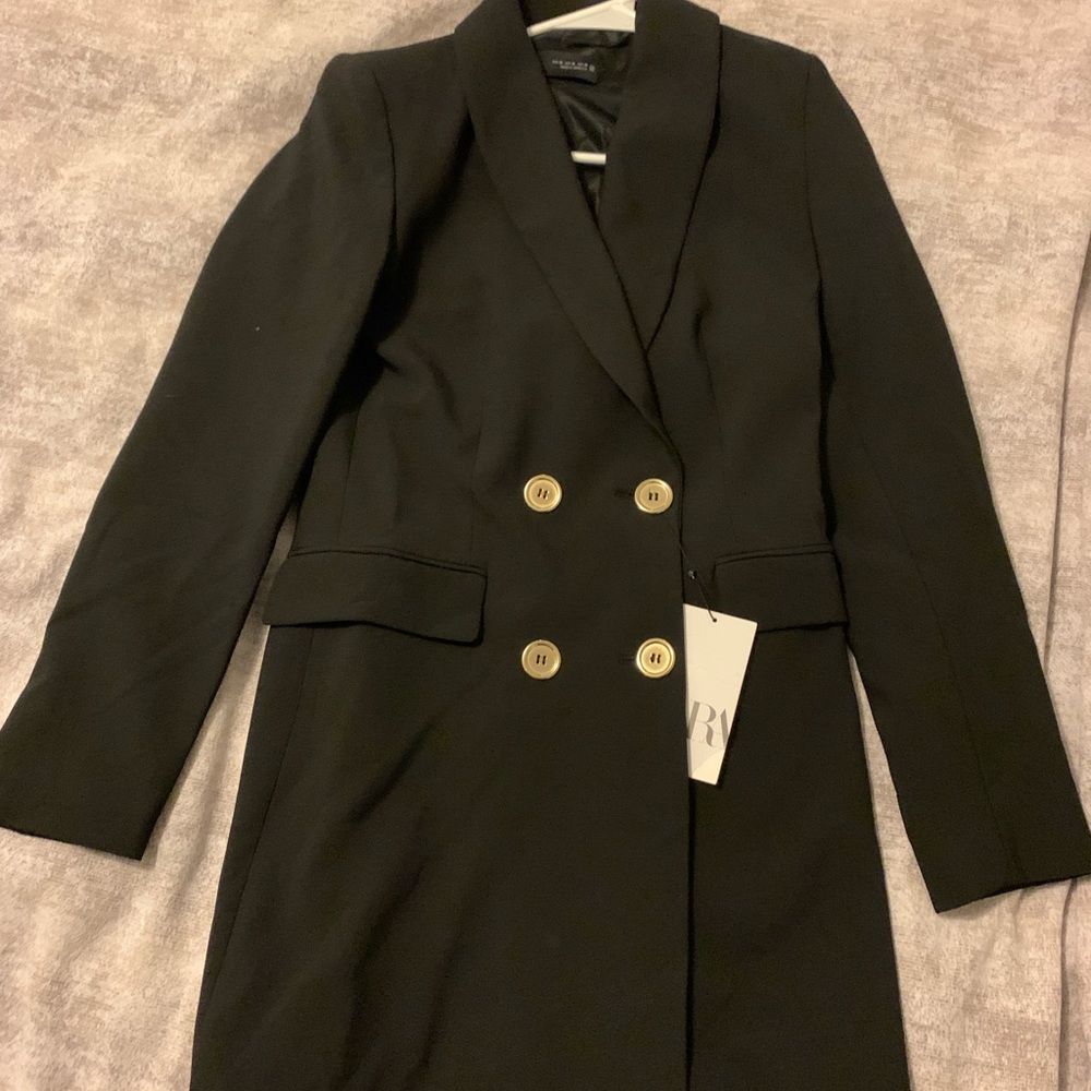 NWOT ZARA LONG BLACK BLAZER